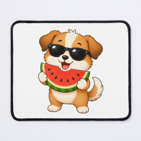 Item preview, Cute Puppy Eating Watermelon with Sunglasses Summer Dog designed and sold by Seculinator.