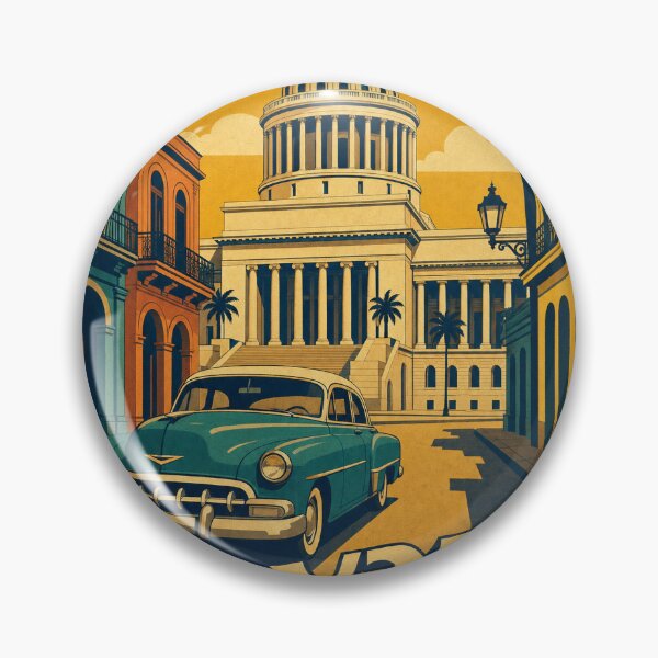 Item preview, Havana Cuba Travel Souvenir Retro Illustration designed and sold by VisualArtsOasis.