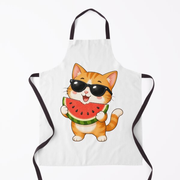 Item preview, Cute Cat Eating Watermelon with Sunglasses Summer Kitten designed and sold by Seculinator.