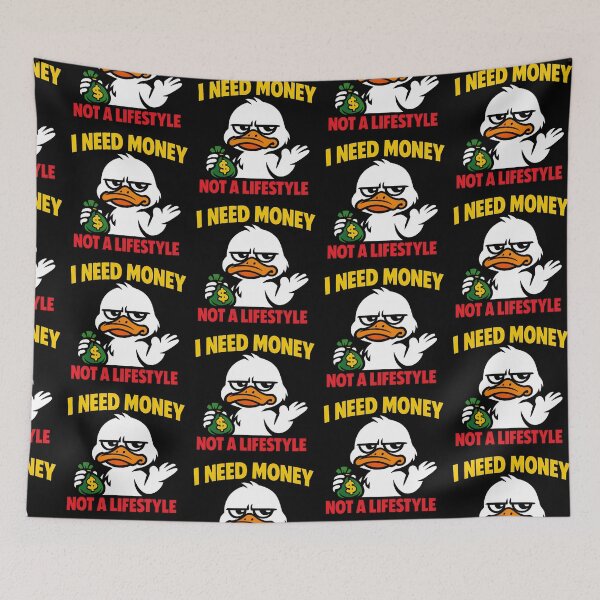 Item preview, I Need Money Not A Lifestyle Funny Duck Entrepreneur Design designed and sold by TeeTimeTreasure.