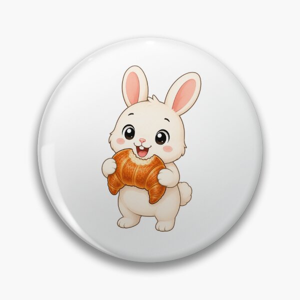 Item preview, Cute Bunny Eating Croissant French Bakery Cartoon Rabbit designed and sold by Seculinator.