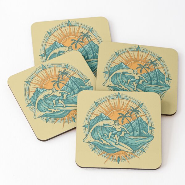 Item preview, Vintage Surf Compass Emblem Retro Wave and Palm Trees Summer Beach Vibe Graphic designed and sold by Clean Print Goods.