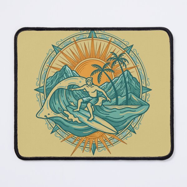 Item preview, Vintage Surf Compass Emblem Retro Wave and Palm Trees Summer Beach Vibe Graphic designed and sold by Clean Print Goods.