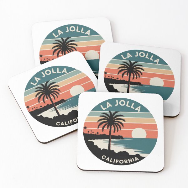 Item preview,  La Jolla California: Retro Palm & Cliff Sunset Badge designed and sold by CircinusStore.