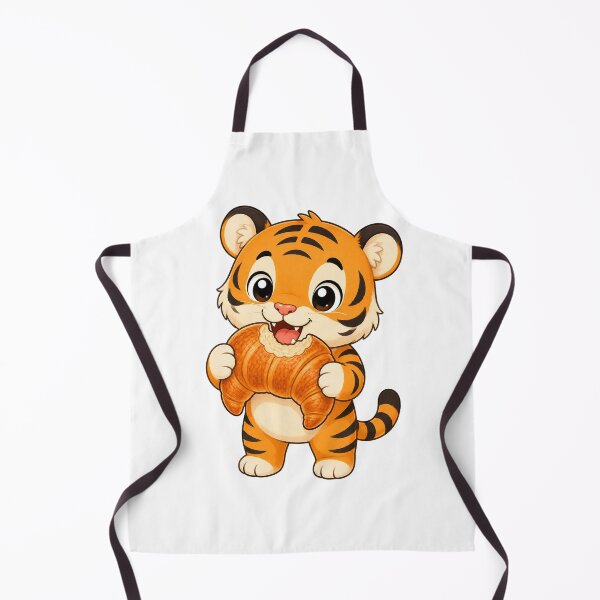 Item preview, Cute Tiger Eating Croissant French Bakery Cartoon Cub designed and sold by Seculinator.