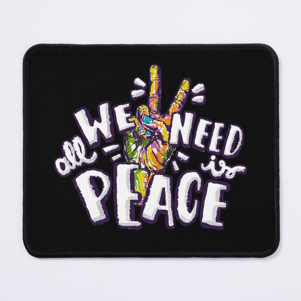 Item preview, All We Need Is Peace Colorful Hand Sign Hippie Bold Typography Graphic T-Shirt designed and sold by DERA RAY.