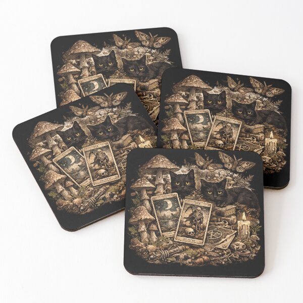 Item preview, Witchy Black Cats Tarot Cards Mystical Occult Halloween Design designed and sold by irfanshikh.
