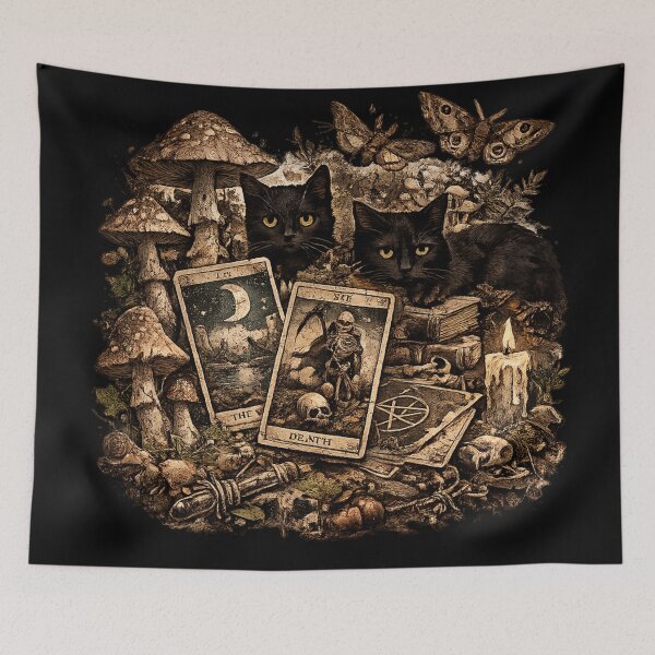 Item preview, Witchy Black Cats Tarot Cards Mystical Occult Halloween Design designed and sold by irfanshikh.