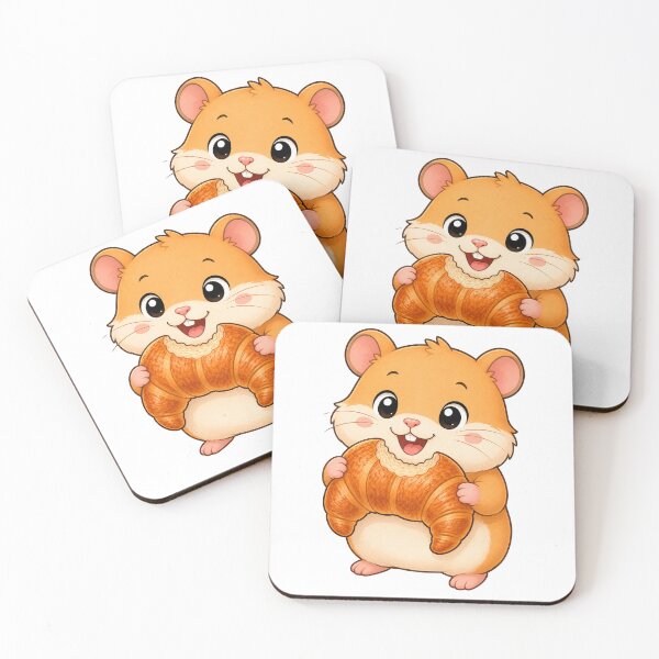 Item preview, Cute Hamster Eating Croissant French Bakery Cartoon Pet designed and sold by Seculinator.
