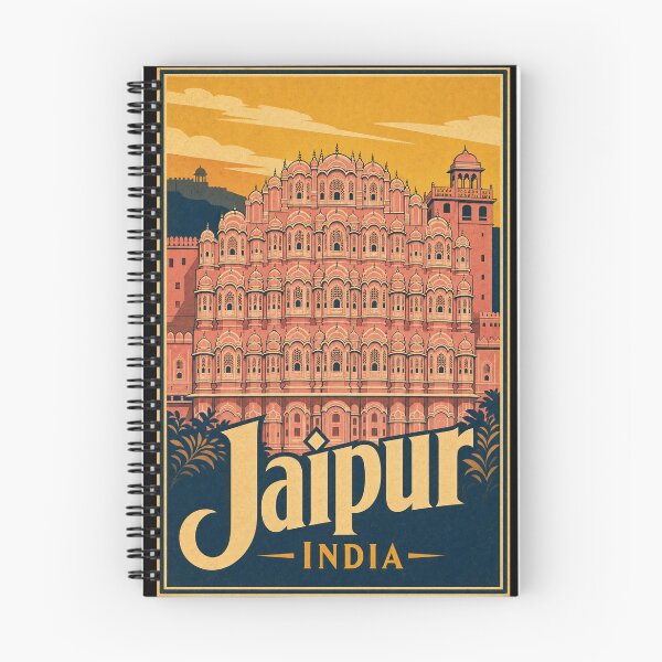 Item preview, Jaipur India Travel Souvenir Retro Illustration designed and sold by VisualArtsOasis.