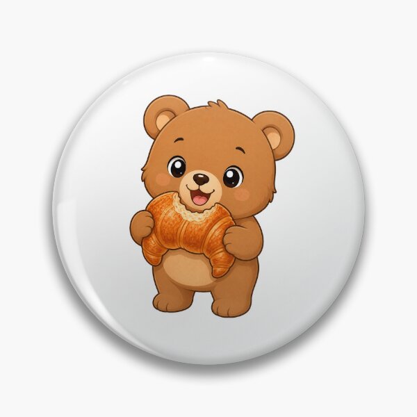 Item preview, Cute Bear Eating Croissant French Bakery Cartoon Teddy designed and sold by Seculinator.