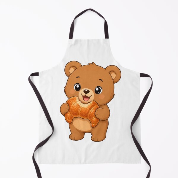 Item preview, Cute Bear Eating Croissant French Bakery Cartoon Teddy designed and sold by Seculinator.