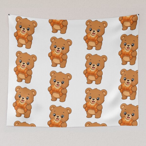 Item preview, Cute Bear Eating Croissant French Bakery Cartoon Teddy designed and sold by Seculinator.