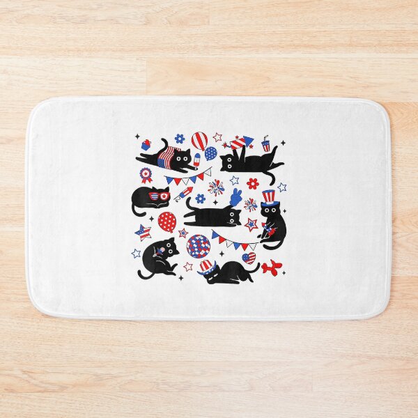 Item preview, Cute Black Cat USA Flag Firework Patriotic 4th of July designed and sold by SylviaYLaughlin.