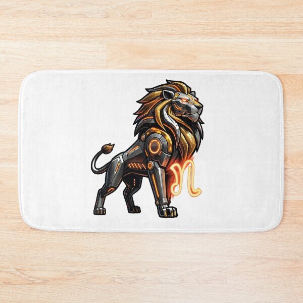 Item preview, Cyber Mechanical Leo Lion Zodiac Futuristic Gold Art designed and sold by Zodiac Celestial Art.