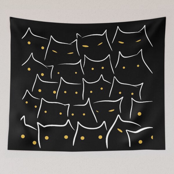 Item preview, Minimalist Cats - Black Background designed and sold by IvysCreativityHouse.