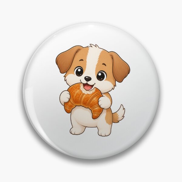 Item preview, Cute Puppy Eating Croissant French Bakery Cartoon Dog designed and sold by Seculinator.