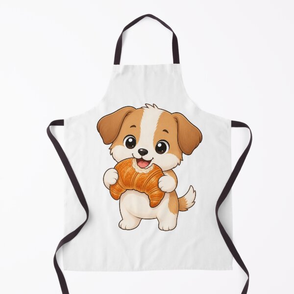 Item preview, Cute Puppy Eating Croissant French Bakery Cartoon Dog designed and sold by Seculinator.