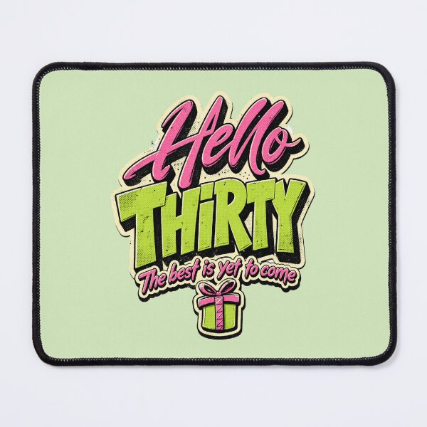 Item preview, Hello Thirty, 30th Birthday Gift. A perfect gift to celebrate your thirtieth birthday with style. Black text version designed and sold by illeN-Art-World.