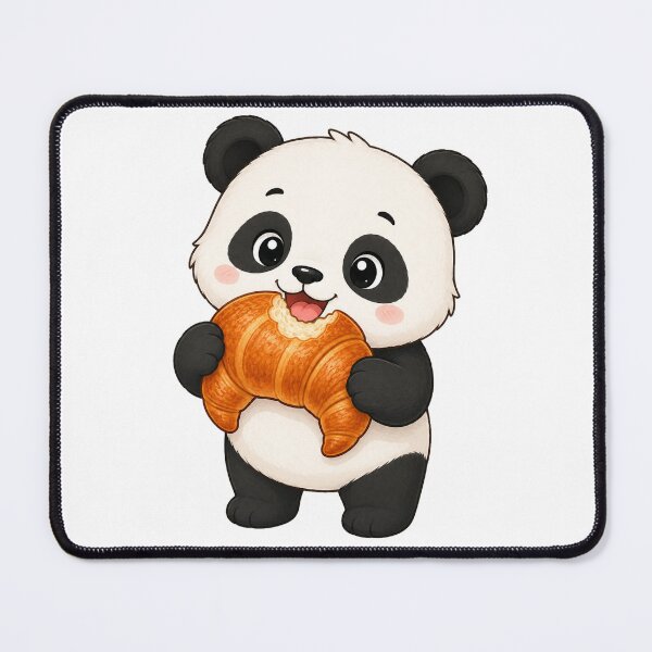 Item preview, Cute Panda Eating Croissant French Bakery Cartoon Bear designed and sold by Seculinator.