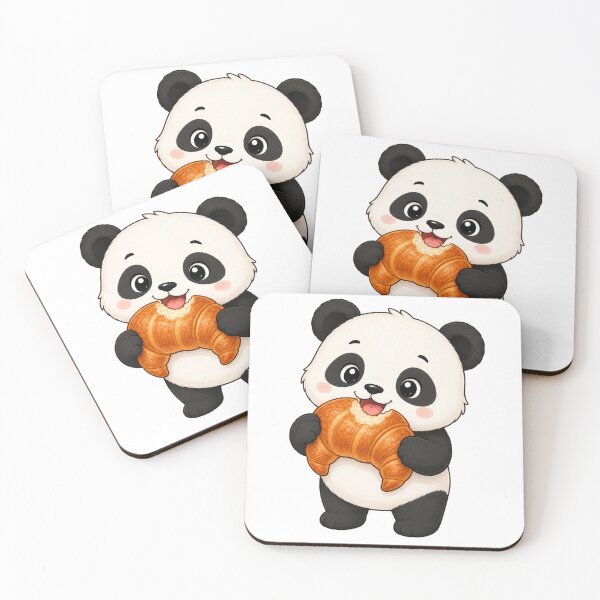Item preview, Cute Panda Eating Croissant French Bakery Cartoon Bear designed and sold by Seculinator.