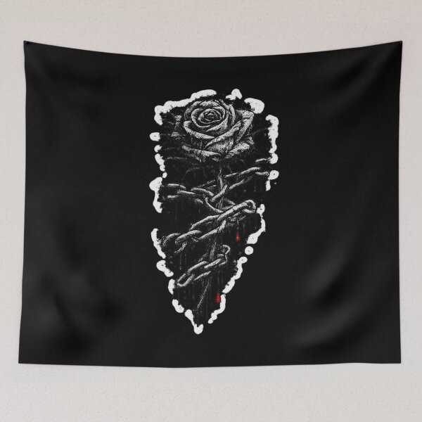 Item preview, Black Rose Chains Dark Gothic Tattoo Style Flower Design designed and sold by irfanshikh.