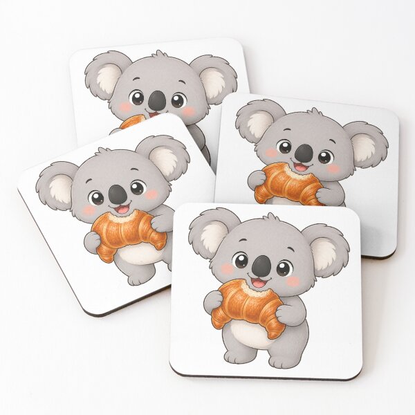 Item preview, Cute Koala Eating Croissant French Bakery Cartoon Bear designed and sold by Seculinator.