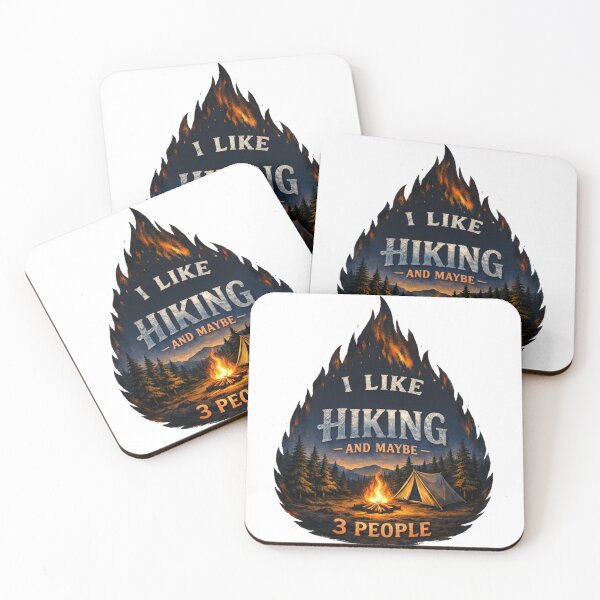 Item preview, I Like Hiking and Maybe 3 People Campfire Outdoor Design designed and sold by GabeMountainArt.