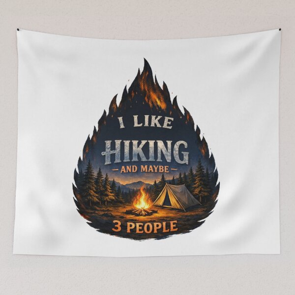 Item preview, I Like Hiking and Maybe 3 People Campfire Outdoor Design designed and sold by Gabe1983.
