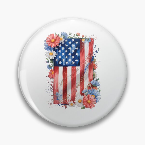 Item preview, Flower Brushstroke US Flag 4th Of July Patriotic Graphic designed and sold by SapfireStuArt.