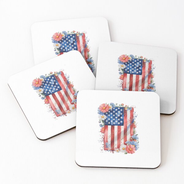Item preview, Flower Brushstroke US Flag 4th Of July Patriotic Graphic designed and sold by SapfireStuArt.