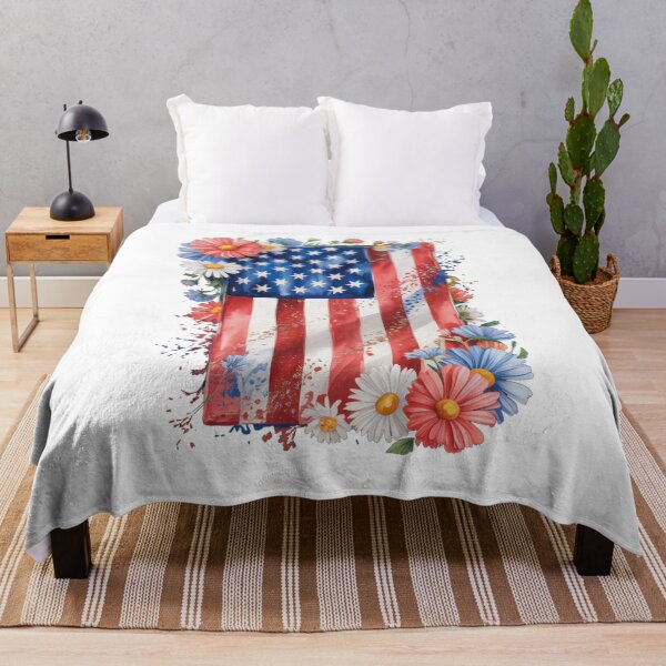 Item preview, Flower Brushstroke US Flag 4th Of July Patriotic Graphic designed and sold by SapfireStuArt.