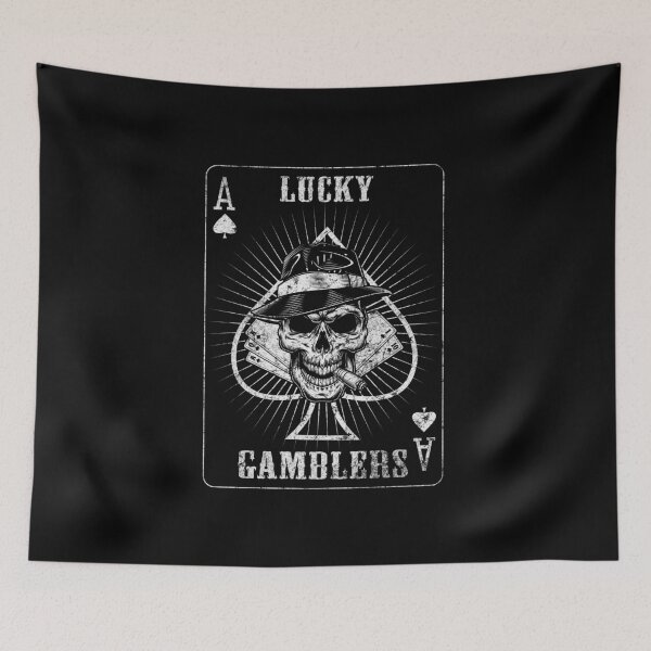 Item preview, Lucky Gamblers Vintage Skull Ace of Spades Card designed and sold by The secret storage room.