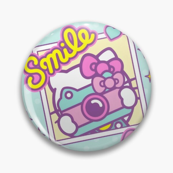 Item preview, Cute Nostalgic Kitten Polaroid Camera - Kawaii Retro Pastel Smile Sticker designed and sold by William Cano.