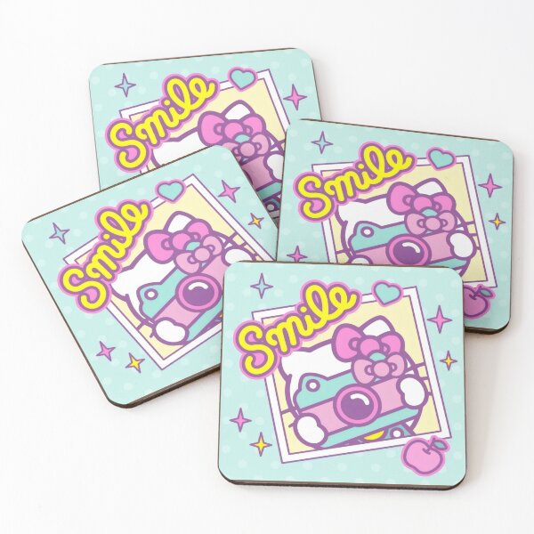 Item preview, Cute Nostalgic Kitten Polaroid Camera - Kawaii Retro Pastel Smile Sticker designed and sold by Billy Morfo™.