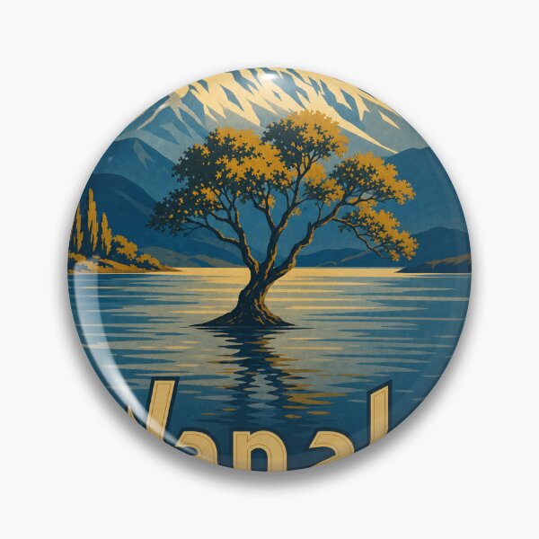Item preview, Wanaka New Zealand Travel Souvenir Retro Illustration designed and sold by VisualArtsOasis.