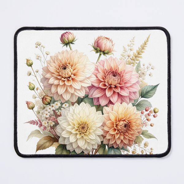 Item preview, Soft Watercolor Dahlia Bouquet designed and sold by Rutvain.