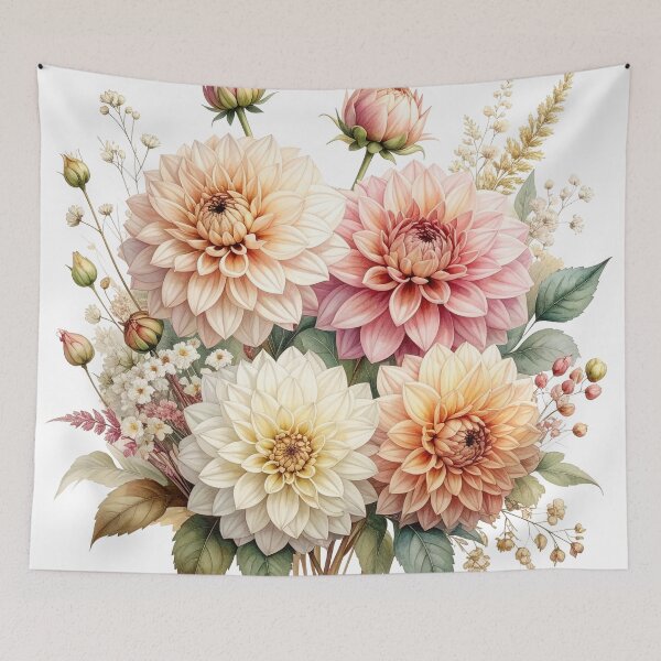 Item preview, Soft Watercolor Dahlia Bouquet designed and sold by Rutvain.