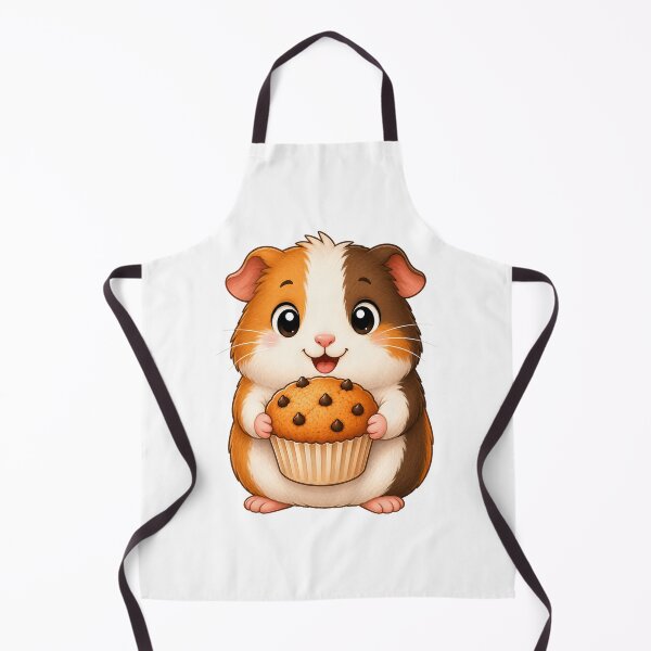 Item preview, Cute Guinea Pig Eating Chocolate Chip Muffin Illustration designed and sold by Seculinator.