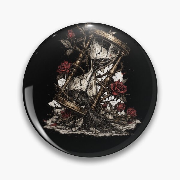 Item preview, Broken Hourglass Roses Dark Gothic Time Tattoo Style Design designed and sold by irfanshikh.