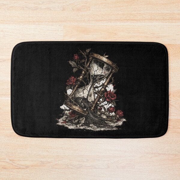 Item preview, Broken Hourglass Roses Dark Gothic Time Tattoo Style Design designed and sold by irfanshikh.