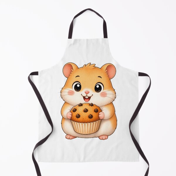 Item preview, Cute Hamster Eating Chocolate Chip Muffin Bakery Illustration designed and sold by Seculinator.