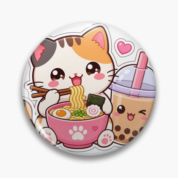 Item preview, Cute Kawaii Cat Drinking Boba Tea designed and sold by Monesh-Studio.