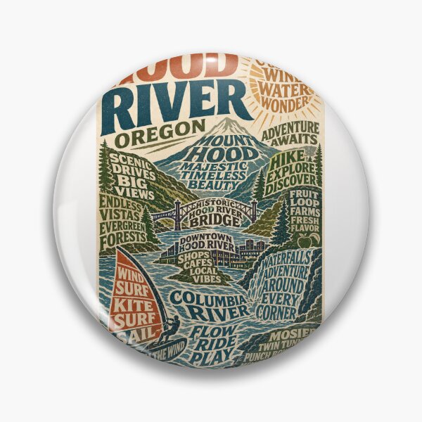 Item preview, Hood River Oregon Columbia River Gorge Mount Hood Adventure Destination designed and sold by Places On Earth.