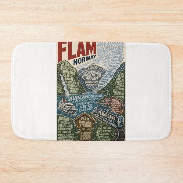 Item preview, Flam Norway Aurlandsfjord Flamsbana Railway Fjordland Adventure designed and sold by Places On Earth.
