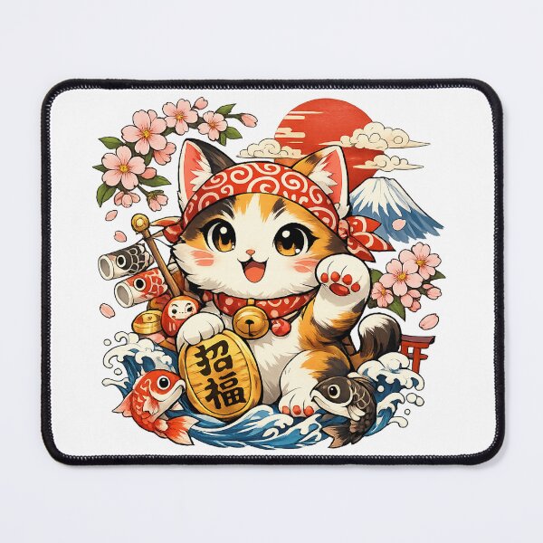 Item preview, Kawaii Sakura Cat – Japanese Anime Lucky Kitty | Cute Japan Aesthetic designed and sold by Cavalier-org.