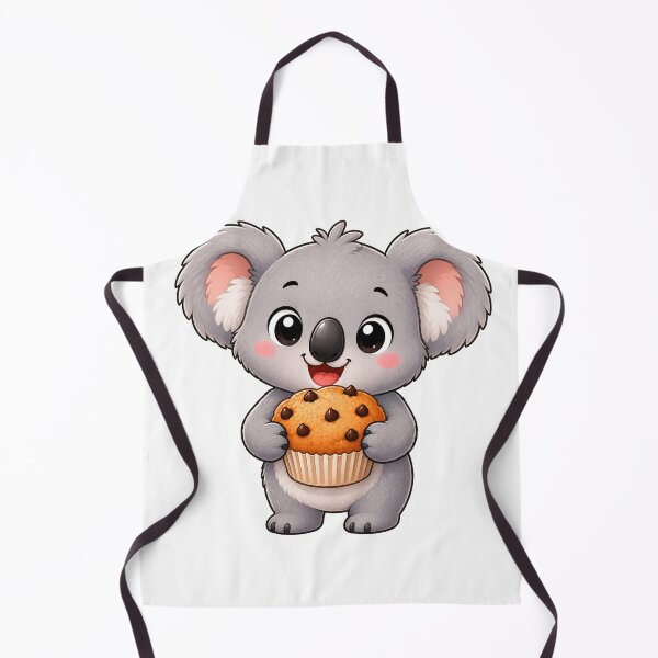Item preview, Cute Koala Eating Chocolate Chip Muffin Bakery Illustration designed and sold by Seculinator.