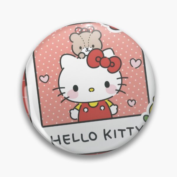 Item preview, Cute Nostalgic White Kitten and Bear - Kawaii Retro Red Grid Polaroid Sticker designed and sold by William Cano.