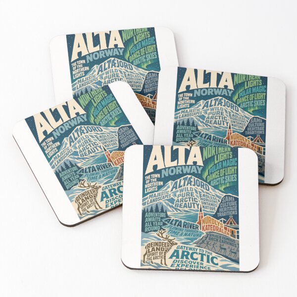 Item preview, Alta Norway Northern Lights Altafjord and Nordlyskatedralen Arctic Heritage designed and sold by Places On Earth.