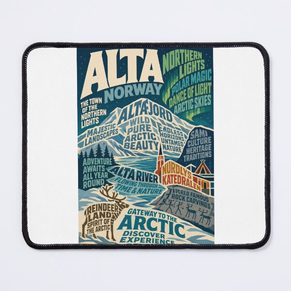 Item preview, Alta Norway Northern Lights Altafjord and Nordlyskatedralen Arctic Heritage designed and sold by Places On Earth.